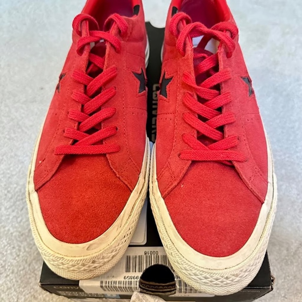 Men's Converse One-Star Red Nubuck, Size 7 1/2
